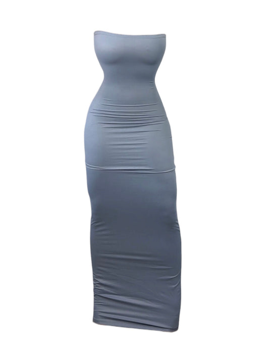 VESTIDO HALTER LICRA GRIS
