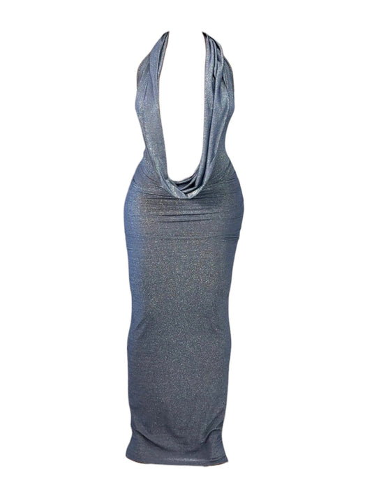 VESTIDO LICRA AZUL BRILLANTE