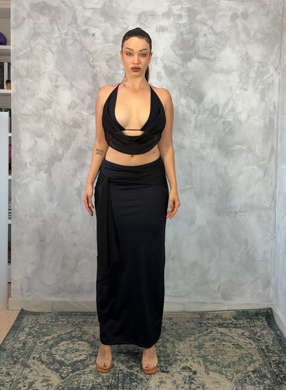 TOP HALTER NEGRO